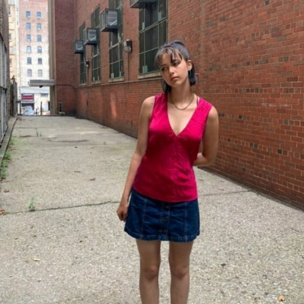 Red Silk Tank Top